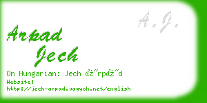 arpad jech business card